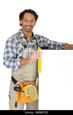 Carpenter s'en panneau vierge Banque D'Images