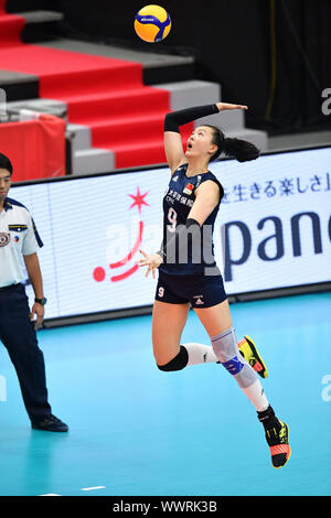 Kanagawa, Japon. Credit : MATSUO. 16 Sep, 2019. Zhang, Hongqiao (RCS) Volleyball Volleyball FIVB 2019 : Women's World Cup Première ronde match entre la Chine 3-0 la Russie au Yokohama Arena de Kanagawa, Japon. Credit : MATSUO .K/AFLO SPORT/Alamy Live News Banque D'Images