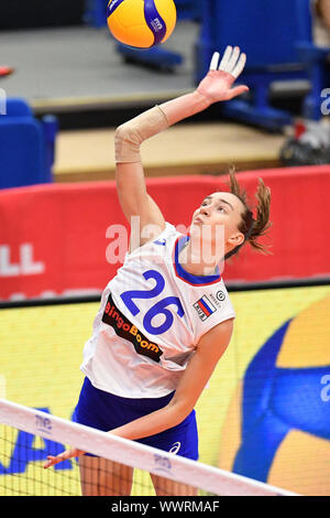Kanagawa, Japon. Credit : MATSUO. 16 Sep, 2019. Anna Lazareva (RUS) Volleyball Volleyball FIVB 2019 : Women's World Cup Première ronde match entre la Chine 3-0 la Russie au Yokohama Arena de Kanagawa, Japon. Credit : MATSUO .K/AFLO SPORT/Alamy Live News Banque D'Images