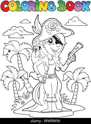 Livre à colorier 9 thème pirate Illustration de Vecteur