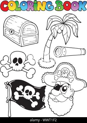 Livre à colorier 7 thème pirate Illustration de Vecteur