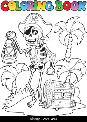 Livre à colorier 8 thème pirate Illustration de Vecteur