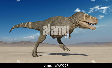 T-Rex, dinosaure Tyrannosaurus Rex reptile préhistorique, animal du Jurassique dans déserté la nature et l'environnement, 3D illustration Banque D'Images