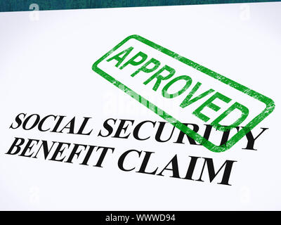 La sécurité sociale Montant approuvé timbre représentant de chômage social accepté Banque D'Images