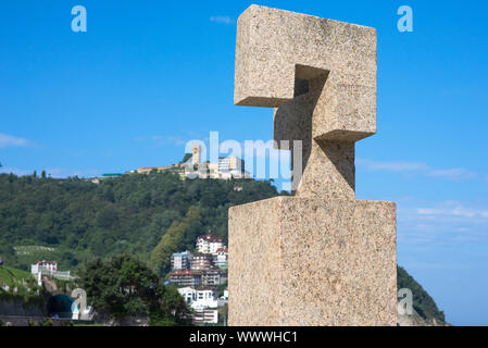 Vue de la Monte Igueldo à la baie de La Concha à Donostia San Aebastian Banque D'Images