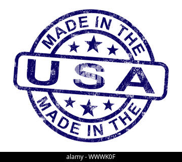 Made In USA Stamp montrant le produit américain ou produire Banque D'Images