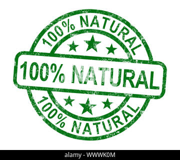 100 % naturel Stamp montre des produits vrais Pure Banque D'Images