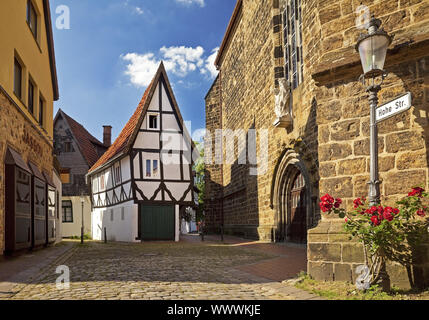 Maison à colombages Windloch dans la vieille ville, Minden, Nordrhein-Westfalen, Germany, Europe Banque D'Images