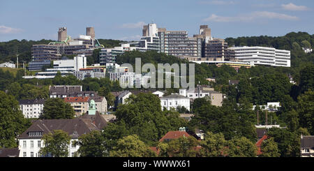 Paysage urbain d'Elberfeld district avec l'université, Wuppertal, Rhénanie du Nord-Westphalie, Allemagne, Europe Banque D'Images