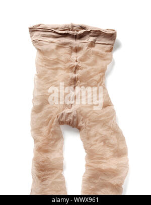 Brown women's collant isolé sur blanc. Banque D'Images