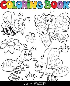 Livre de coloriage mignon bugs 2 Illustration de Vecteur