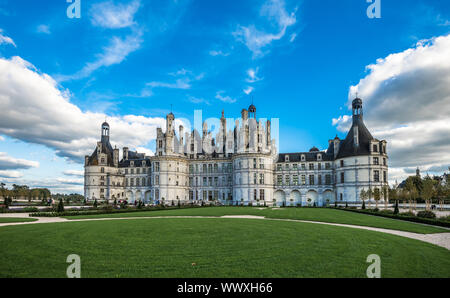 Château de Chambord, le plus grand château dans la vallée de la Loire, France Banque D'Images