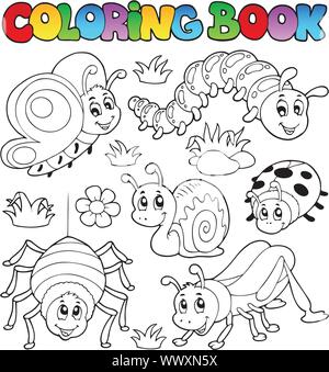 Livre de coloriage mignon bugs 1 Illustration de Vecteur