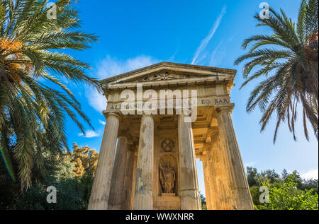 Monument à Alexandre bal dans les jardins Barrakka inférieur, La Valette, Malte Banque D'Images