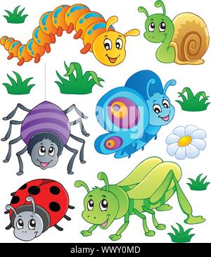Collection 1 bugs mignon Illustration de Vecteur