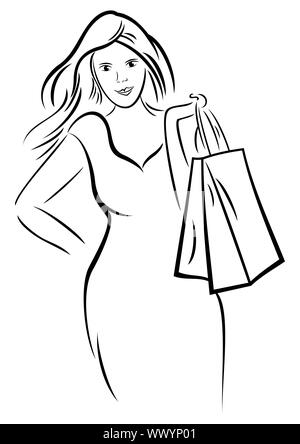 Femme shopping Banque D'Images