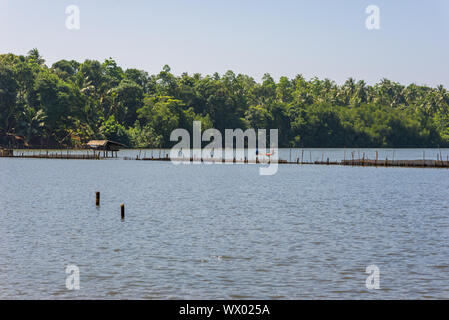 Le Hikkaduwa Lake dans le nord-est de la ville touristique Hikkaduwa Banque D'Images