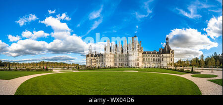 Château de Chambord, le plus grand château dans la vallée de la Loire, France Banque D'Images