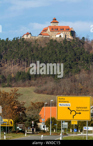 Vue sur le château de Wachsenburg en Thuringe Banque D'Images