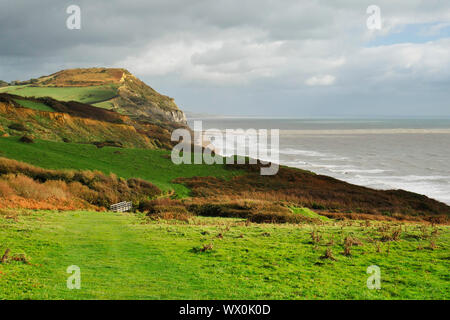 Le sentier du littoral de Cap d'or dans le Dorset. Banque D'Images
