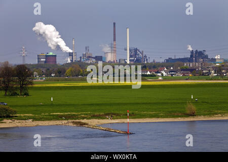 Paysage industriel au Rhin, de la Ruhr, Duisburg, Germany, Europe Banque D'Images