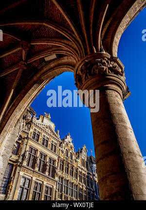 Maisons à Grand Place, UNESCO World Heritage Site, Bruxelles, Belgique, Europe Banque D'Images