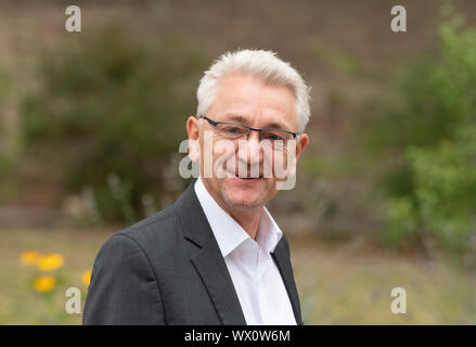 Potsdam, Allemagne. 16 Sep, 2019. Mike Bischoff, chef du groupe parlementaire SPD dans le Brandebourg, qui est de l'entretiens exploratoires du SPD, la CDU et les Verts. Credit : Soeren Stache/dpa-Zentralbild/dpa/Alamy Live News Banque D'Images