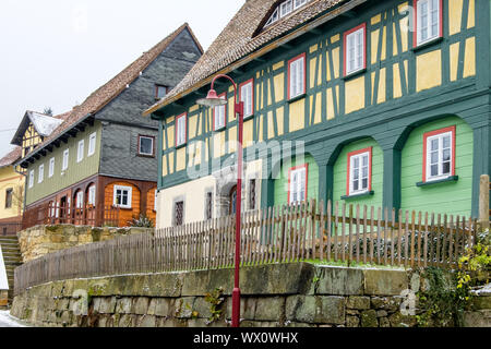 Lusace supérieur historiques maisons à colombages de Waltersdorf Naturparkhotel Haus Hubertus Banque D'Images