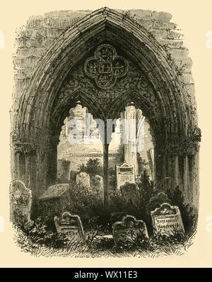 'Le grand portail, l'abbaye de Crowland', 1898. À partir de "notre propre pays, Volume I.". [Cassell et Company, Limited, Londres, Paris &AMP ; Melbourne, 1898] Banque D'Images