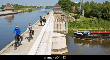 L'intersection de la voie navigable, Minden, East Est-lippe, Nordrhein-Westfalen, Germany, Europe Banque D'Images