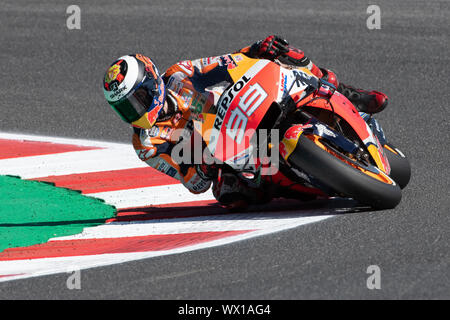 JORGE LORENZO, coureur espagnol NUMÉRO 99 DE L'équipe Repsol Honda EN MOTOGP samedi lors des essais libres et qualifications du Motogp de Saint-Marin et Banque D'Images