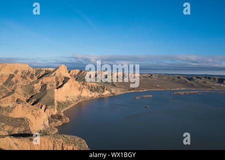 Barrancas de Burujon. Paysage érodé dans ntarural park à Tolède, Castille la Manche, Espagne. Banque D'Images