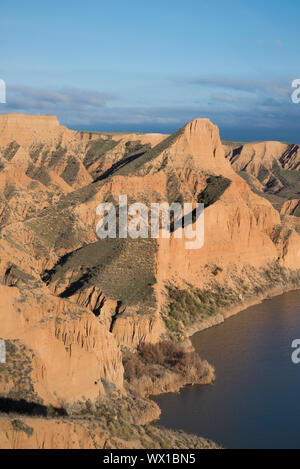Barrancas de Burujon. Paysage érodé dans ntarural park à Tolède, Castille la Manche, Espagne. Banque D'Images