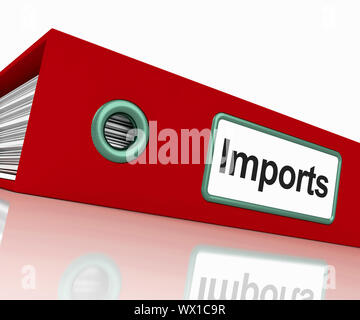 Importer fichier montre l'importation de marchandises et produits Banque D'Images