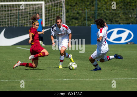 Il giardino ENTRE ANGELICA SOFFIA, COMME LES ROMS, ET FEDERICA RIZZA, l'AC Milan au cours Roma vs Milan , Rome, Italie, 15 septembre 2019, le Soccer Le soccer italien Serie Banque D'Images