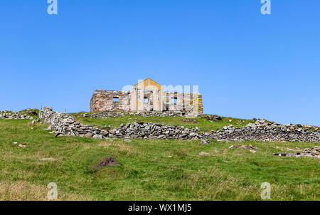 Abandonnez la maison en ruine Burrafirth, Unst, Shetland, Scotland, UK Banque D'Images