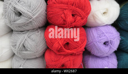 Boules de fils de laine Banque D'Images