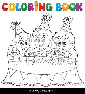 Livre de coloriage kids party thème 1 Illustration de Vecteur