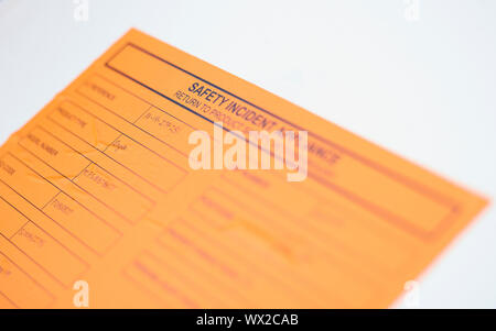 Avis d'incident de sécurité sur un sèche-linge Whirlpool Hotpoint Banque D'Images