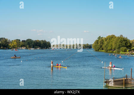 De l'aviron sur la rivière Havel. Banque D'Images