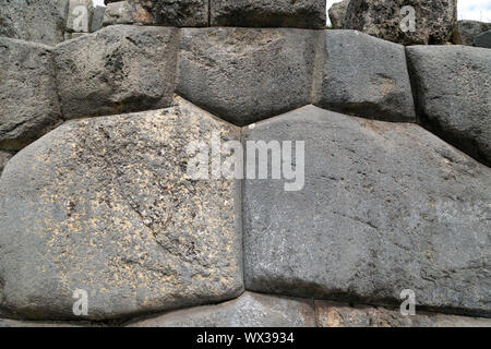 Mur Inca transparente dans la forteresse inca de Sacsayhuaman Cusco Pérou Banque D'Images