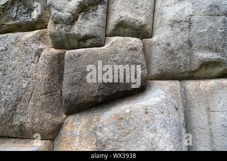 Mur Inca transparente dans la forteresse inca de Sacsayhuaman Cusco Pérou Banque D'Images