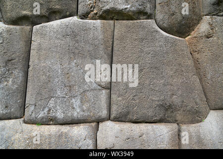 Mur Inca transparente dans la forteresse inca de Sacsayhuaman Cusco Pérou Banque D'Images