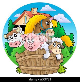 Groupe des pays d'animaux - illustration couleur. Banque D'Images