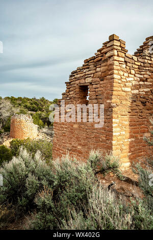Château fardée et tower, Hovenweep National Monument, Colorado USA Banque D'Images