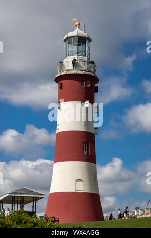 Smeaton's Tower Lighthouse un mémorial à John Smeaton Concepteur du troisième phare Eddystone sur l'Hoe plymouth Devon, UK Banque D'Images