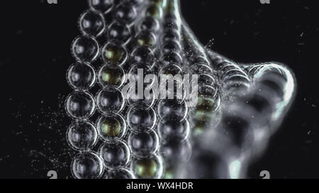 3D illustration. La structure de connexion / symbole. Résumé, fond noir. Banque D'Images