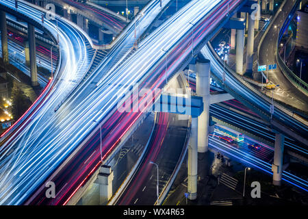 Trafic de nuit Banque D'Images