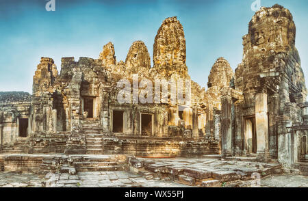 Temple Bayon à Angkor Thom. Siem Reap. Cambodge Banque D'Images