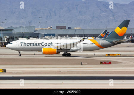 Las Vegas, Nevada - le 9 avril 2019 : Thomas Cook Airlines Airbus A330-200 avion à l' aéroport de Las Vegas (LAS) aux États-Unis. Banque D'Images